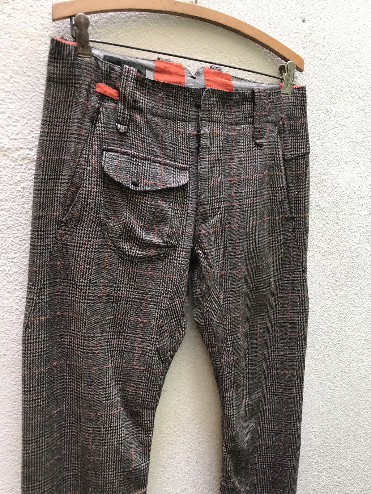 Designer MAKTIG WOOL CHECK MADRAS TROUSER CARGO PANTS Size US 29 - 6 Thumbnail