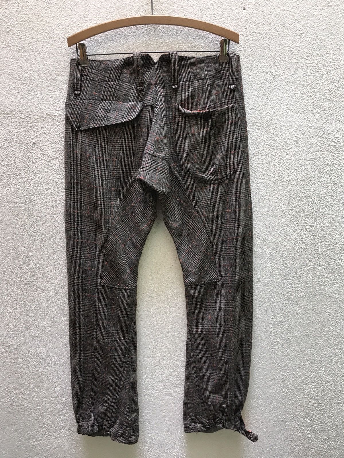 Designer MAKTIG WOOL CHECK MADRAS TROUSER CARGO PANTS Size US 29 - 2 Thumbnail