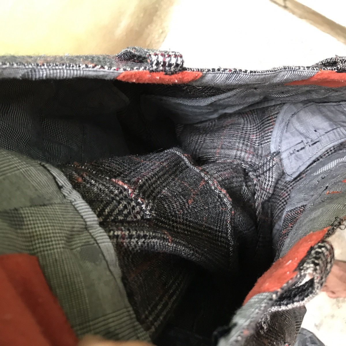 Designer MAKTIG WOOL CHECK MADRAS TROUSER CARGO PANTS Size US 29 - 12 Thumbnail