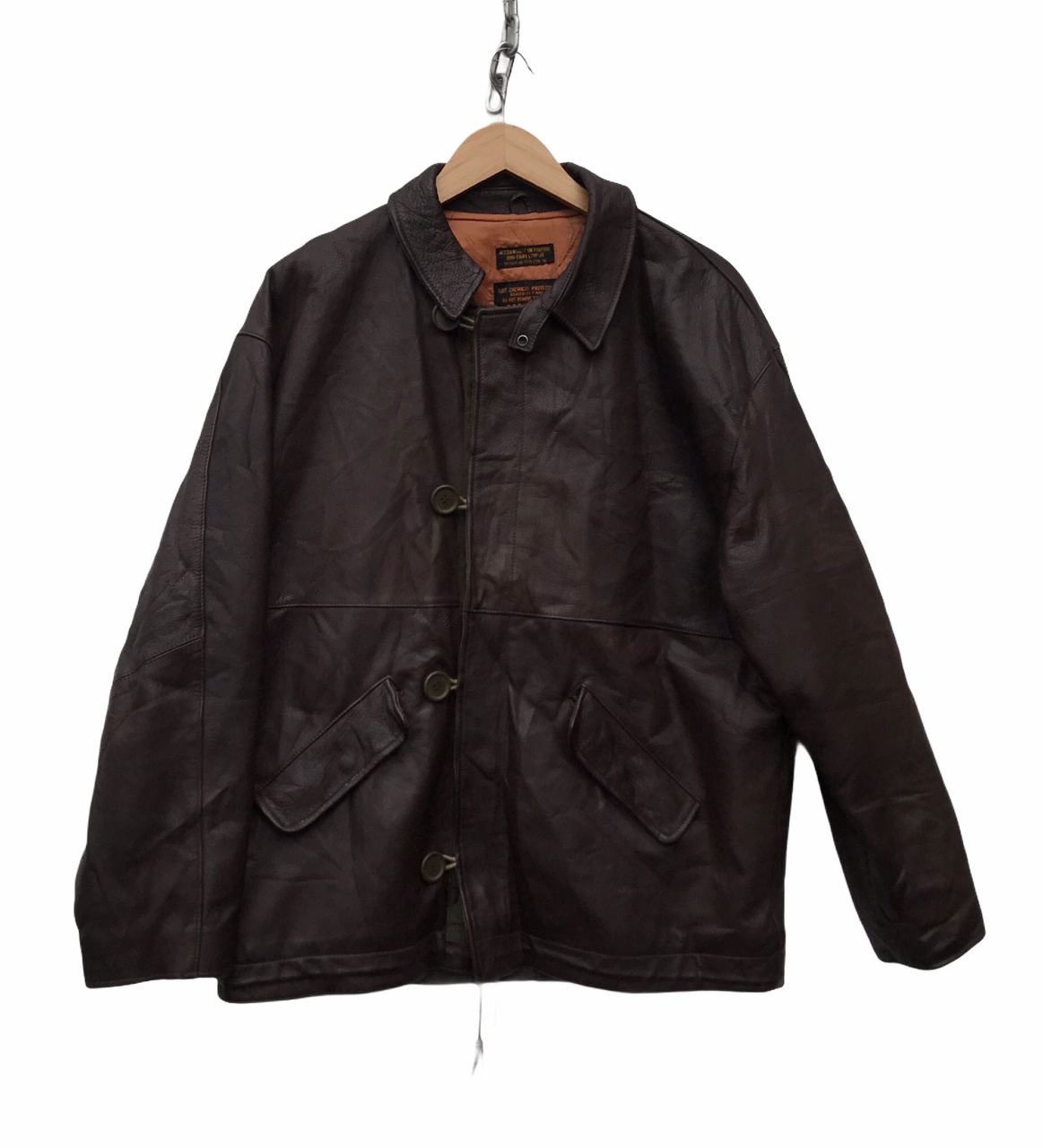 Vintage Rare Military Chemical Protective Military Leather Jacket Size US L / EU 52-54 / 3 - 1 Thumbnail