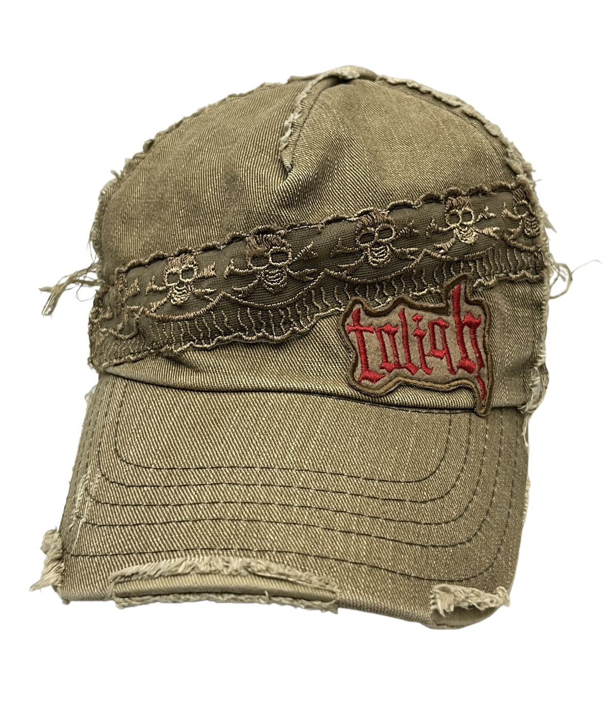 Vintage Vtg Punk SKULL CROSSBONES Distressed Hat Mastermind Style Size ONE SIZE - 3 Thumbnail