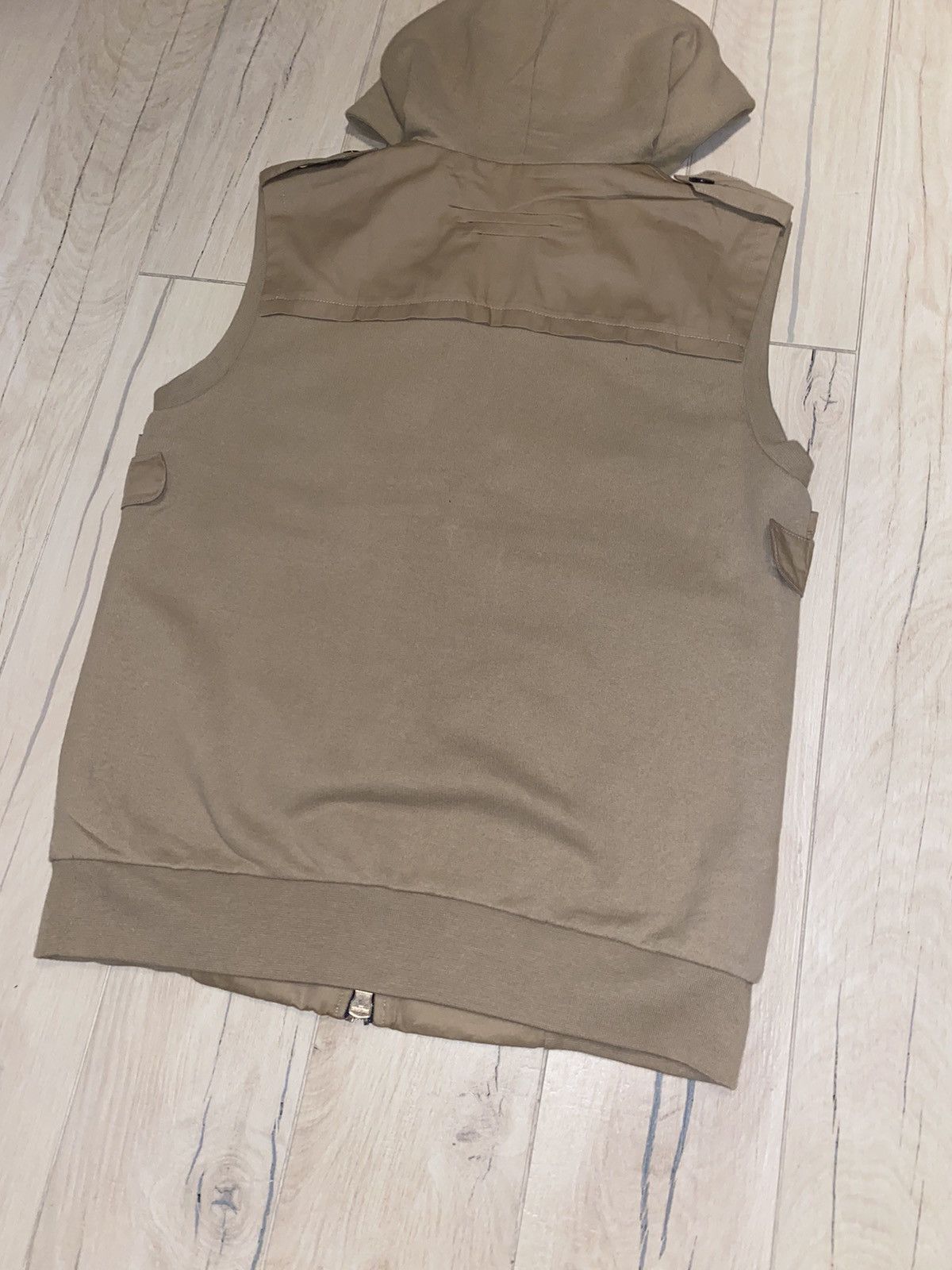Balmain Balmain Sand Military Technical Sleeveless Hoodie Size US M / EU 48-50 / 2 - 8 Thumbnail