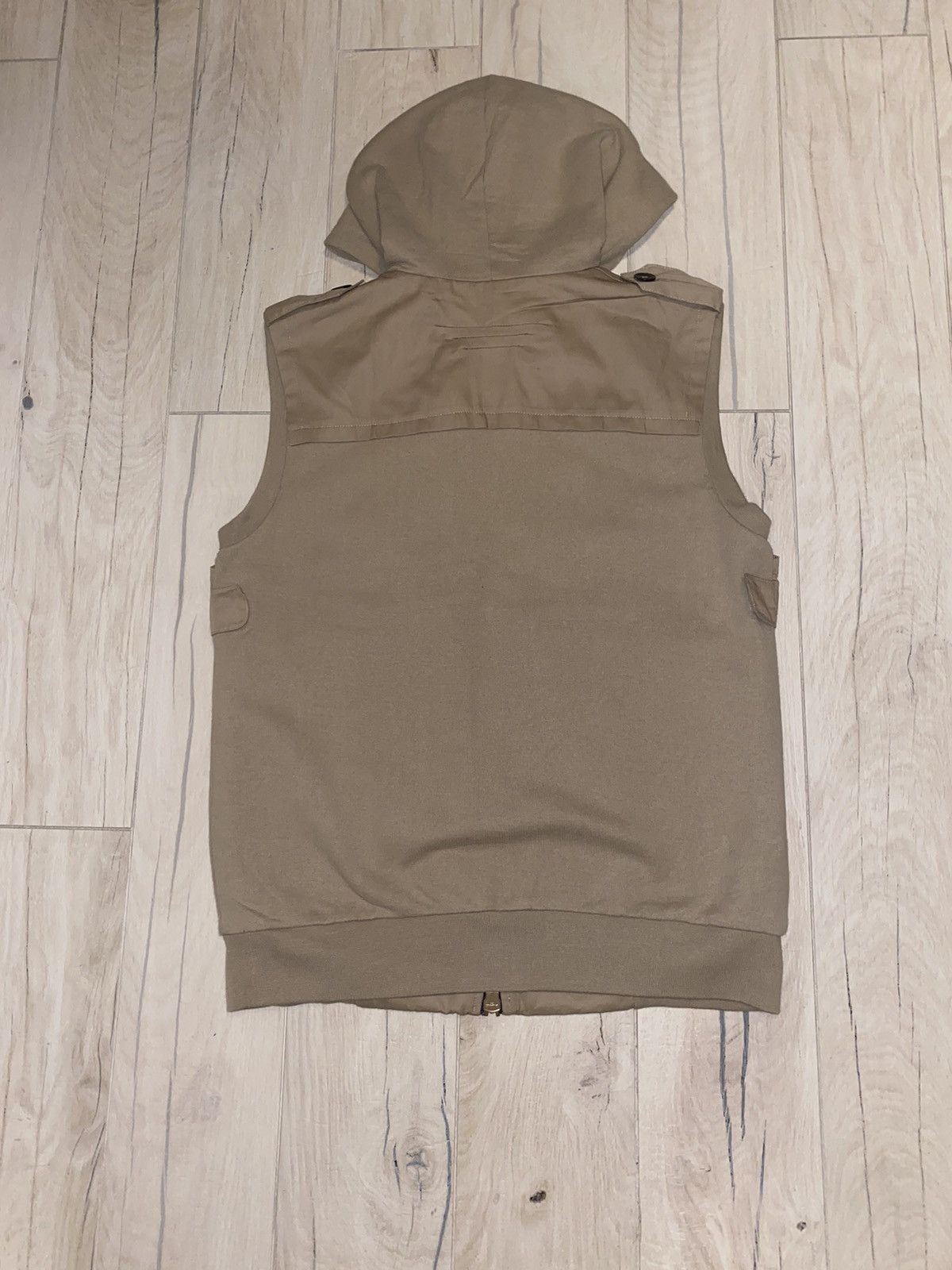 Balmain Balmain Sand Military Technical Sleeveless Hoodie Size US M / EU 48-50 / 2 - 7 Thumbnail