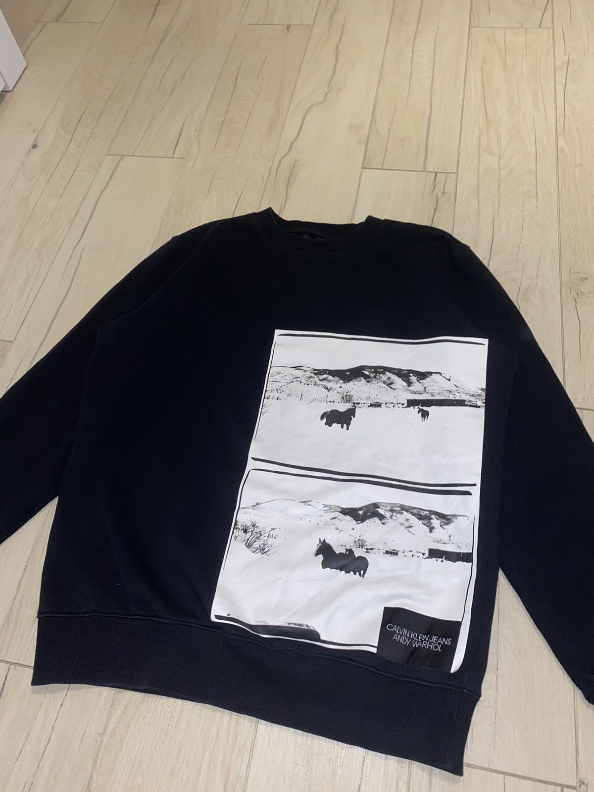 Calvin Klein 205W39NYC Calvin Klein X Andy Warhol Horse Print Black Crewneck Size US M / EU 48-50 / 2 - 4 Thumbnail