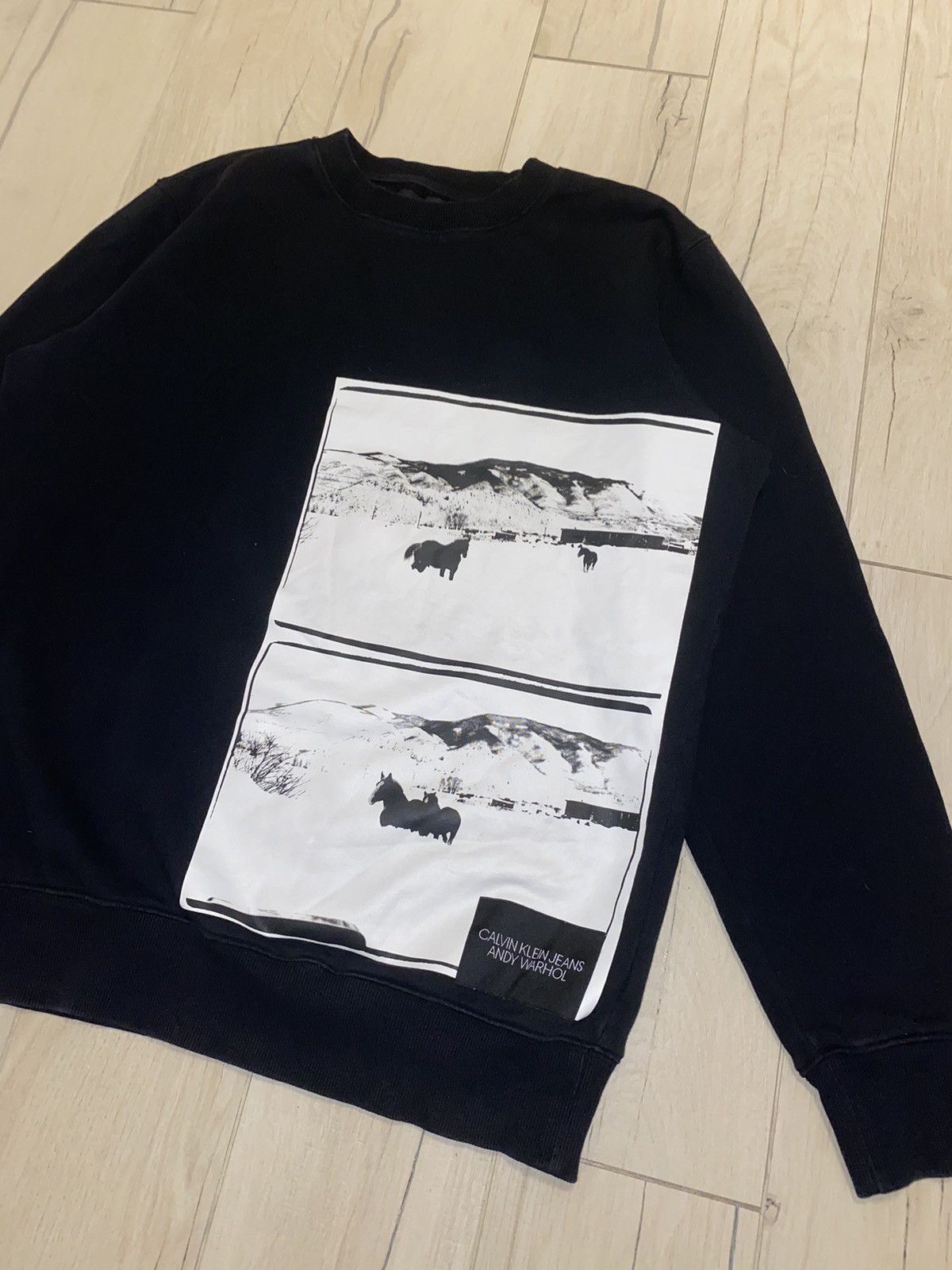 Calvin Klein 205W39NYC Calvin Klein X Andy Warhol Horse Print Black Crewneck Size US M / EU 48-50 / 2 - 5 Thumbnail