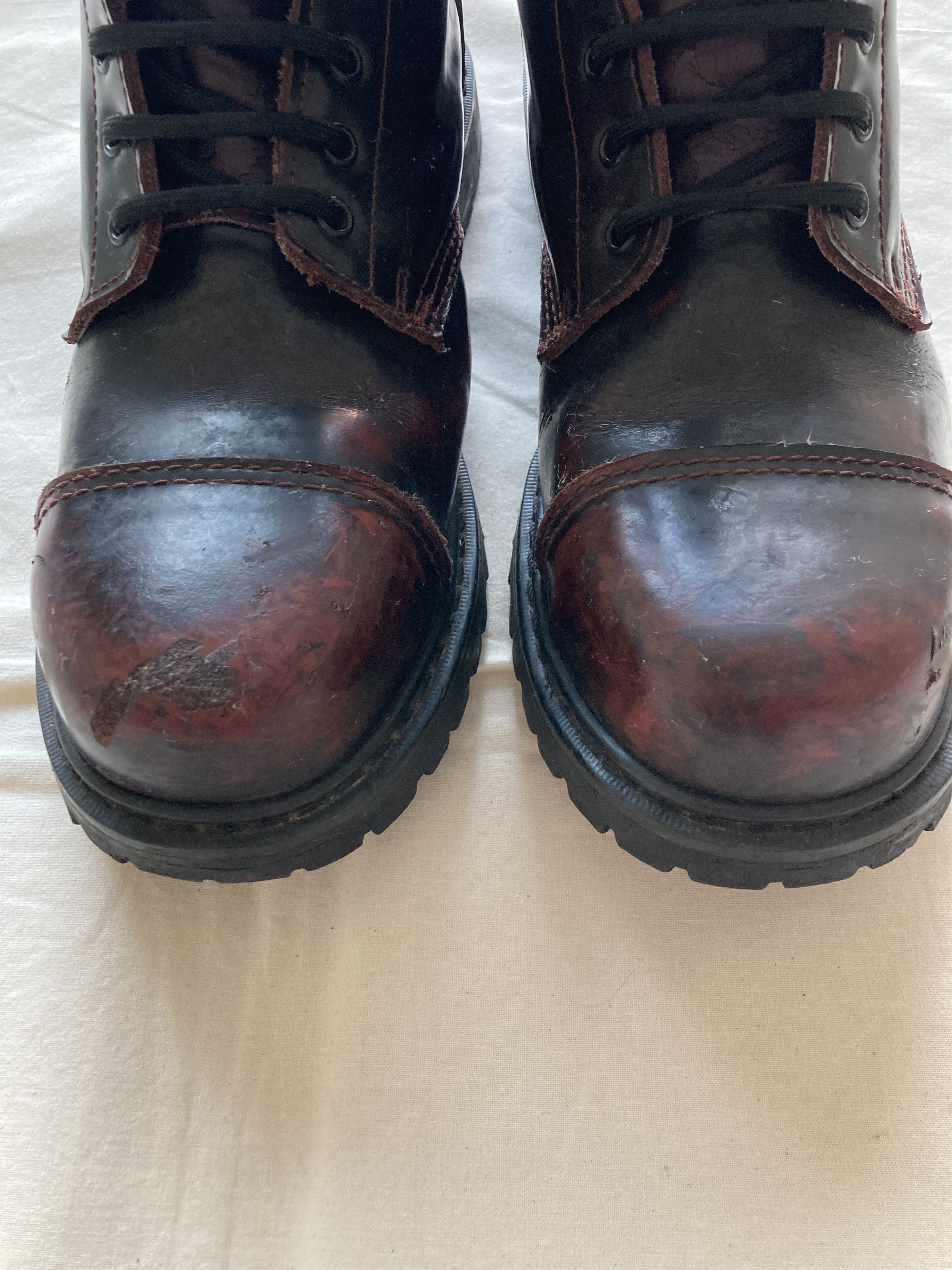 Vintage Undercover 90's Red Leather Steel Toe Punk Boots Size US 14 / EU 47 - 3 Thumbnail
