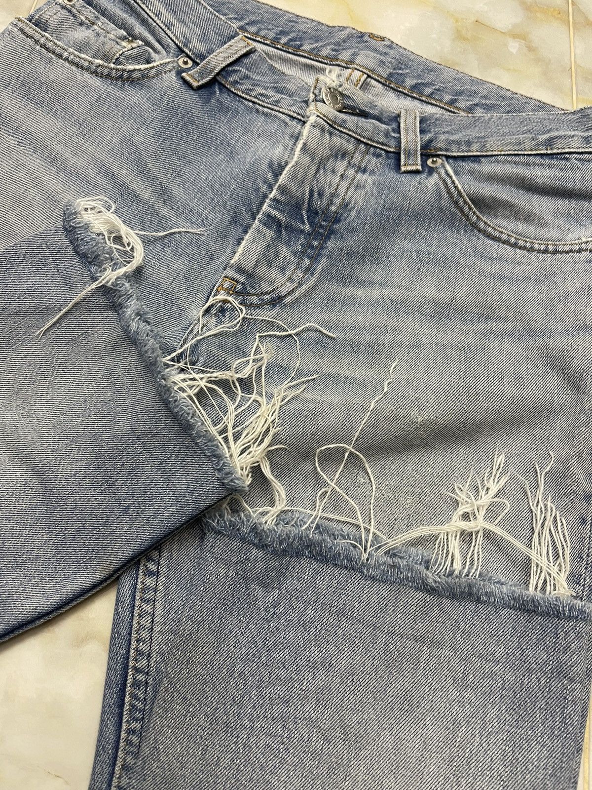 Helmut Lang Distressed Sanded Denim Cut Off Size US 30 / EU 46 - 12 Thumbnail