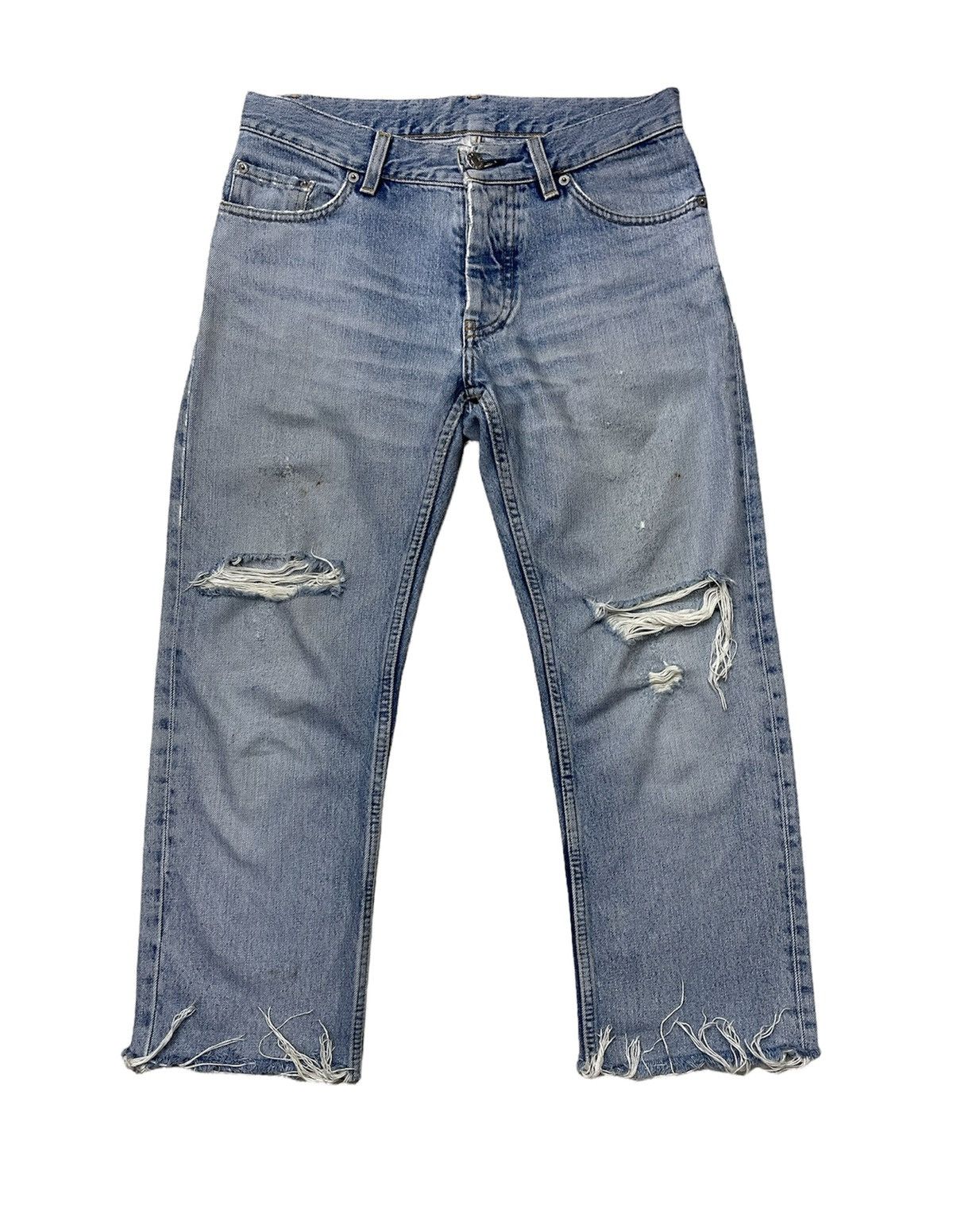 Helmut Lang Distressed Sanded Denim Cut Off Size US 30 / EU 46 - 1 Thumbnail