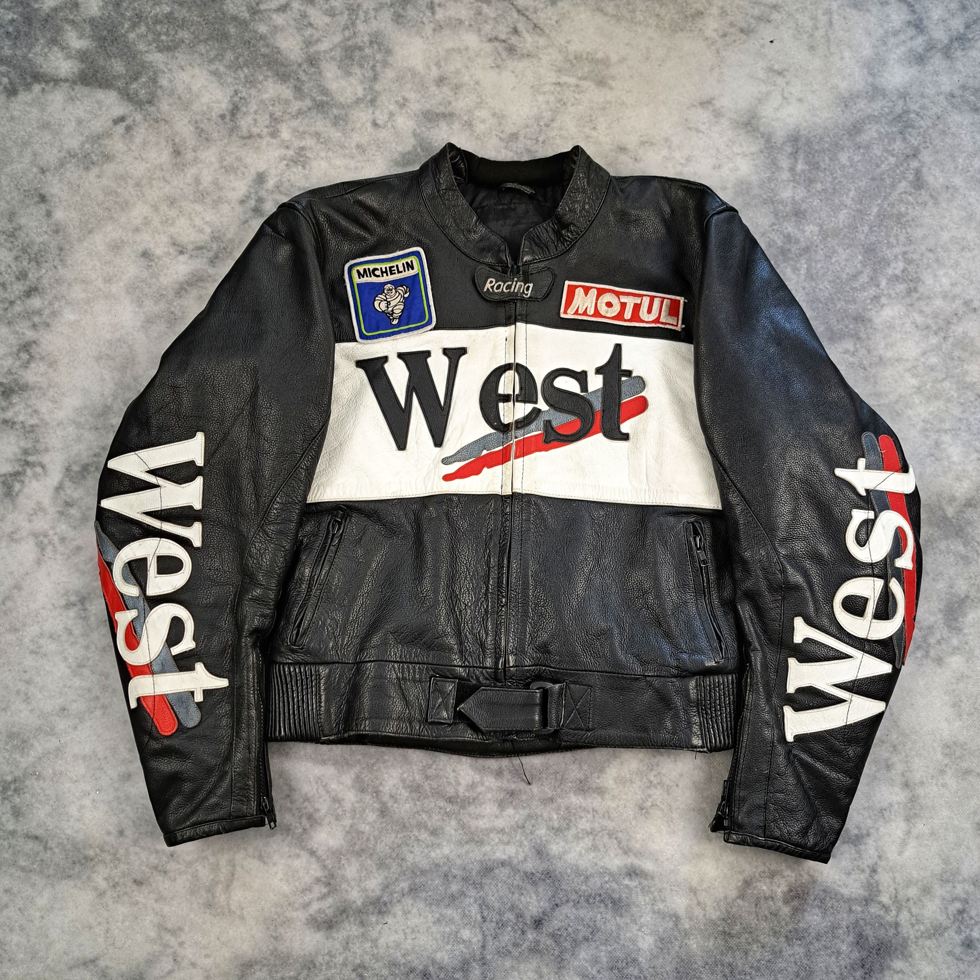 Genuine Leather × Racing × Vintage ️FREE SHIPPING ️Vintage West Boxy ...