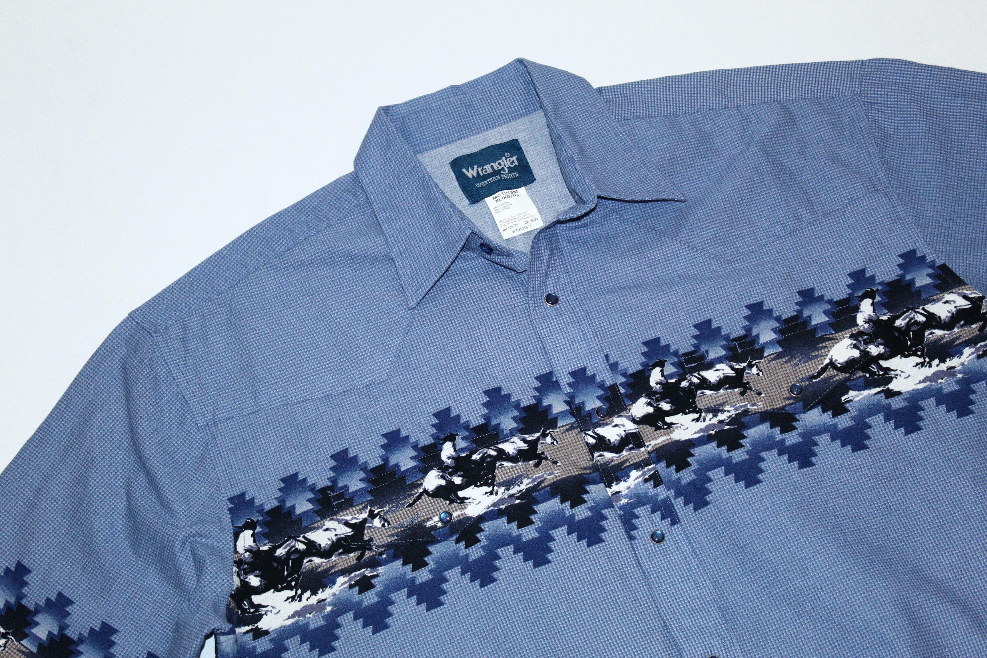 Cowboy Equipment Vintage Wrangler Cowboys Art Western Baggy Shirt Size US XL / EU 56 / 4 - 3 Thumbnail