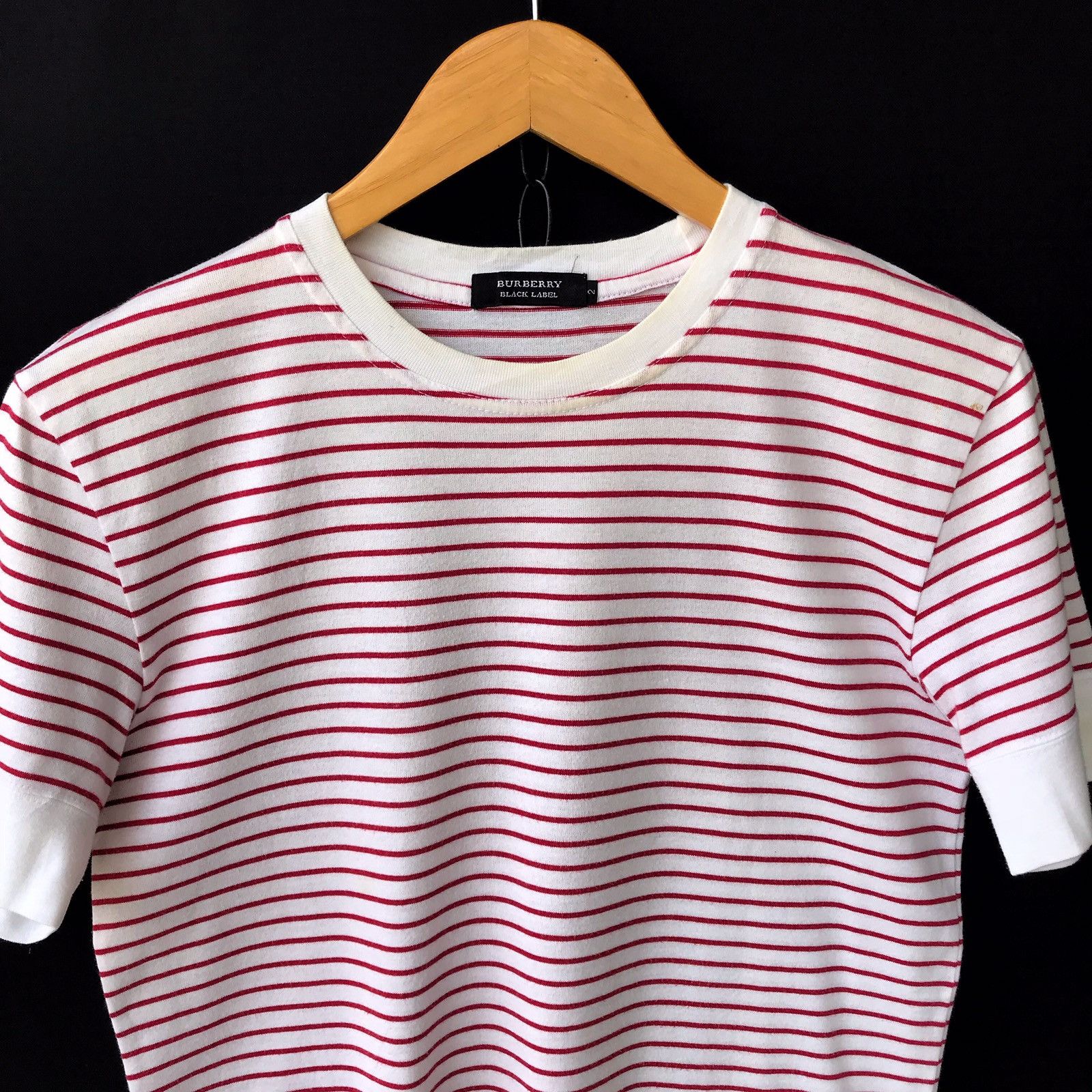 Burberry Iconic Big Logo Black Label Kurt Cobain Striped SS Shirt Size US S / EU 44-46 / 1 - 2 Thumbnail