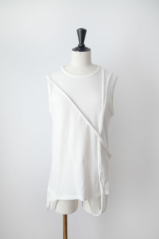 image of Helmut Lang Ss04 Bondage Top in White, Men's (Size Small)