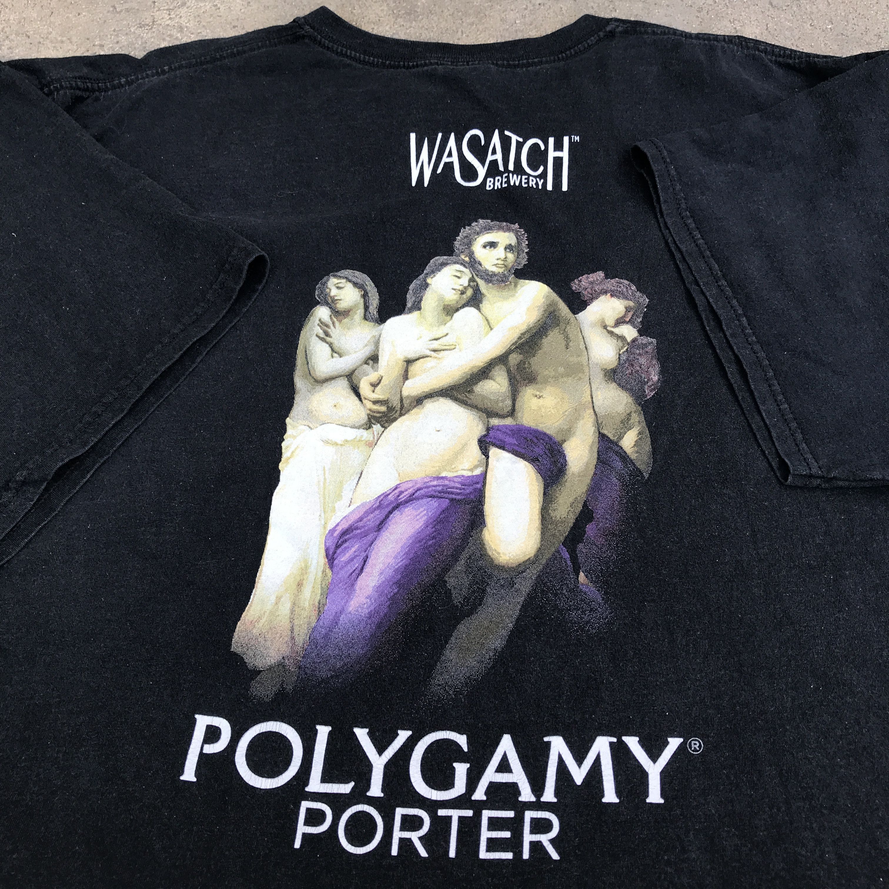 Vintage Y2K Polygamy Porter Wa Satch Beer Promo Tee 2XL