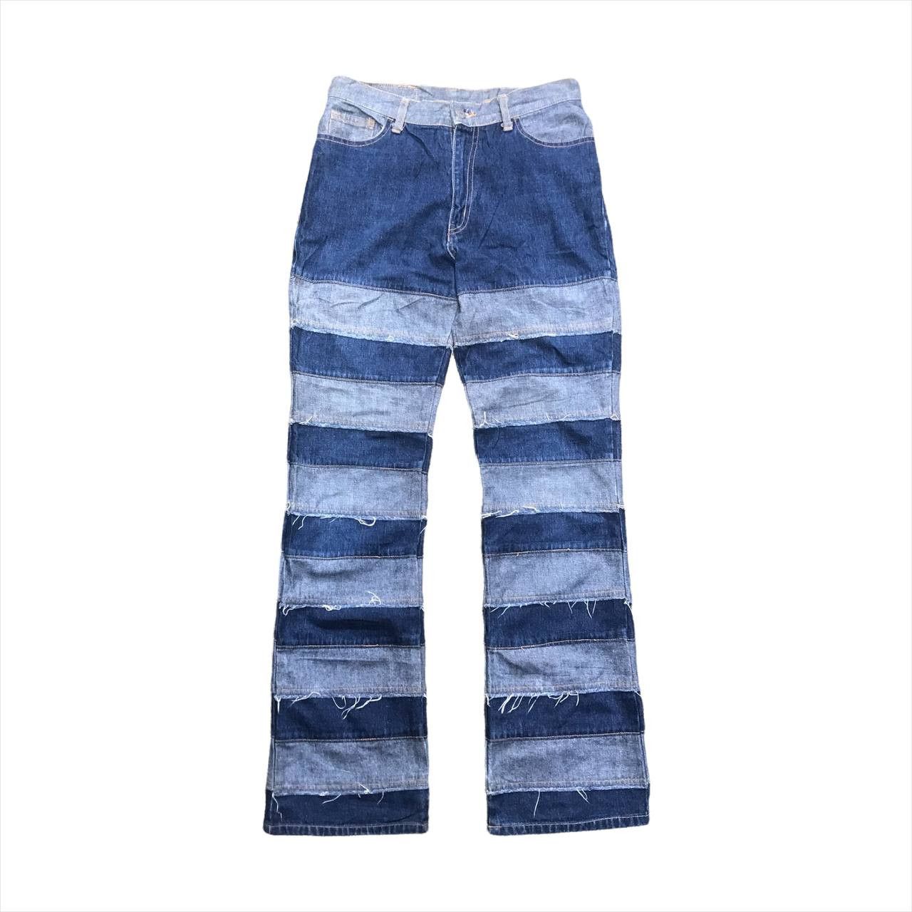 20471120 × Beauty Beast × Hysteric Glamour Japanese Brand Hagi Patchwork Denim Pants Size US 30 / EU 46 - 2 Thumbnail