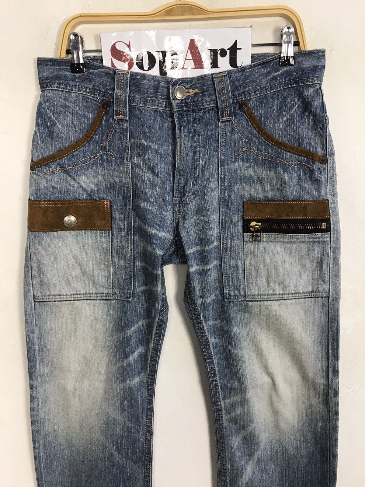 Edwin × Vintage Vintage Edwin Bushpant Light Blue Wash Design Size US 33 - 3 Thumbnail