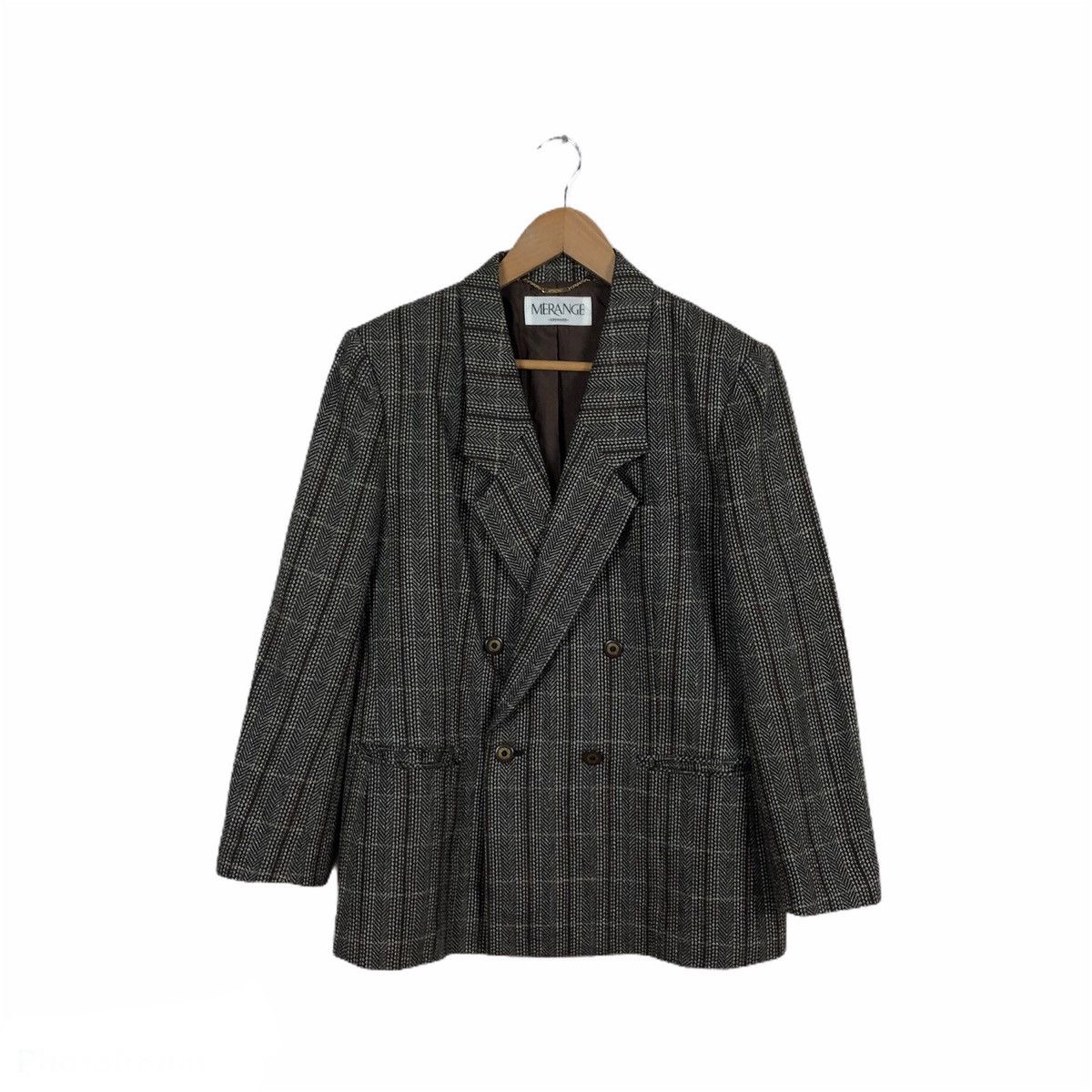 MERANGE ONWARD TARTAN DESIGN CASUAL COAT