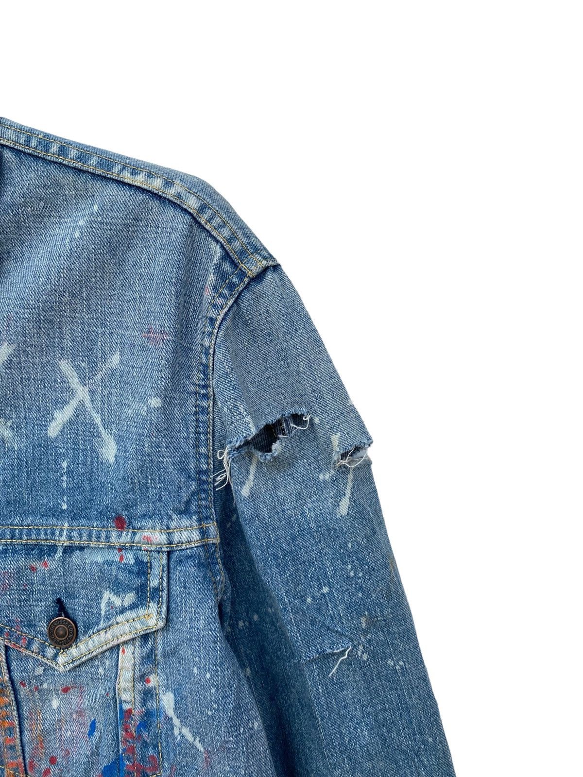 Levi's Hyper Rare!! Vintage Thrashed Levis Paint Splatter Jacket Size US L / EU 52-54 / 3 - 6 Thumbnail