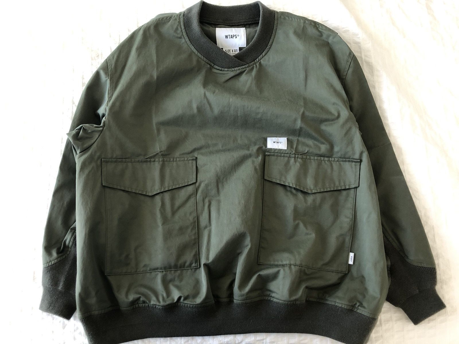 WTAPS NYLON COTTON RATINE SMOCK JACKET OLIVE DRAB