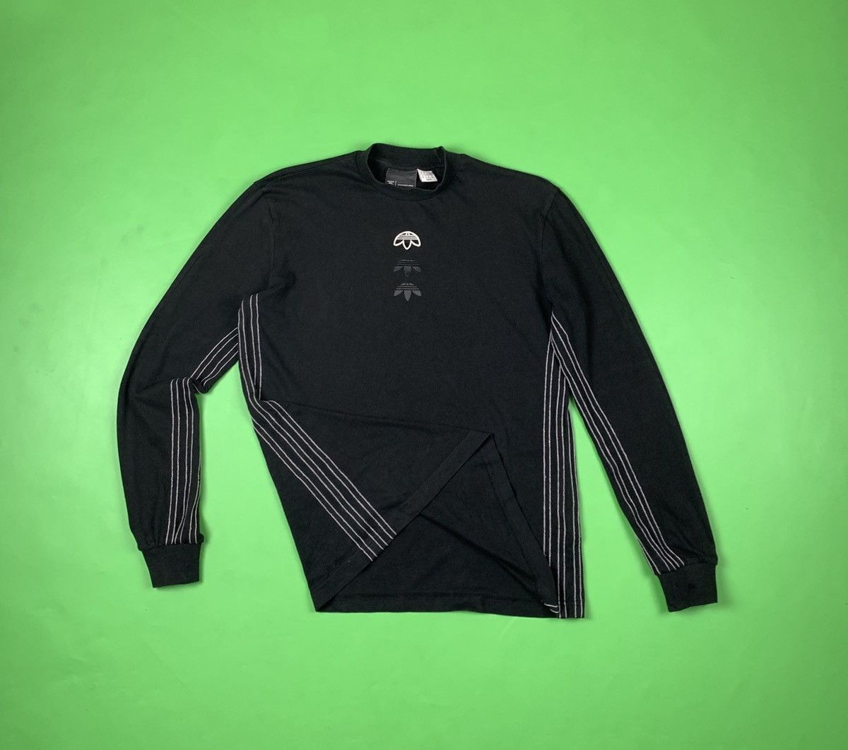 image of Adidas Reverse Logo Black Longsleeve, Men's (Size Small)