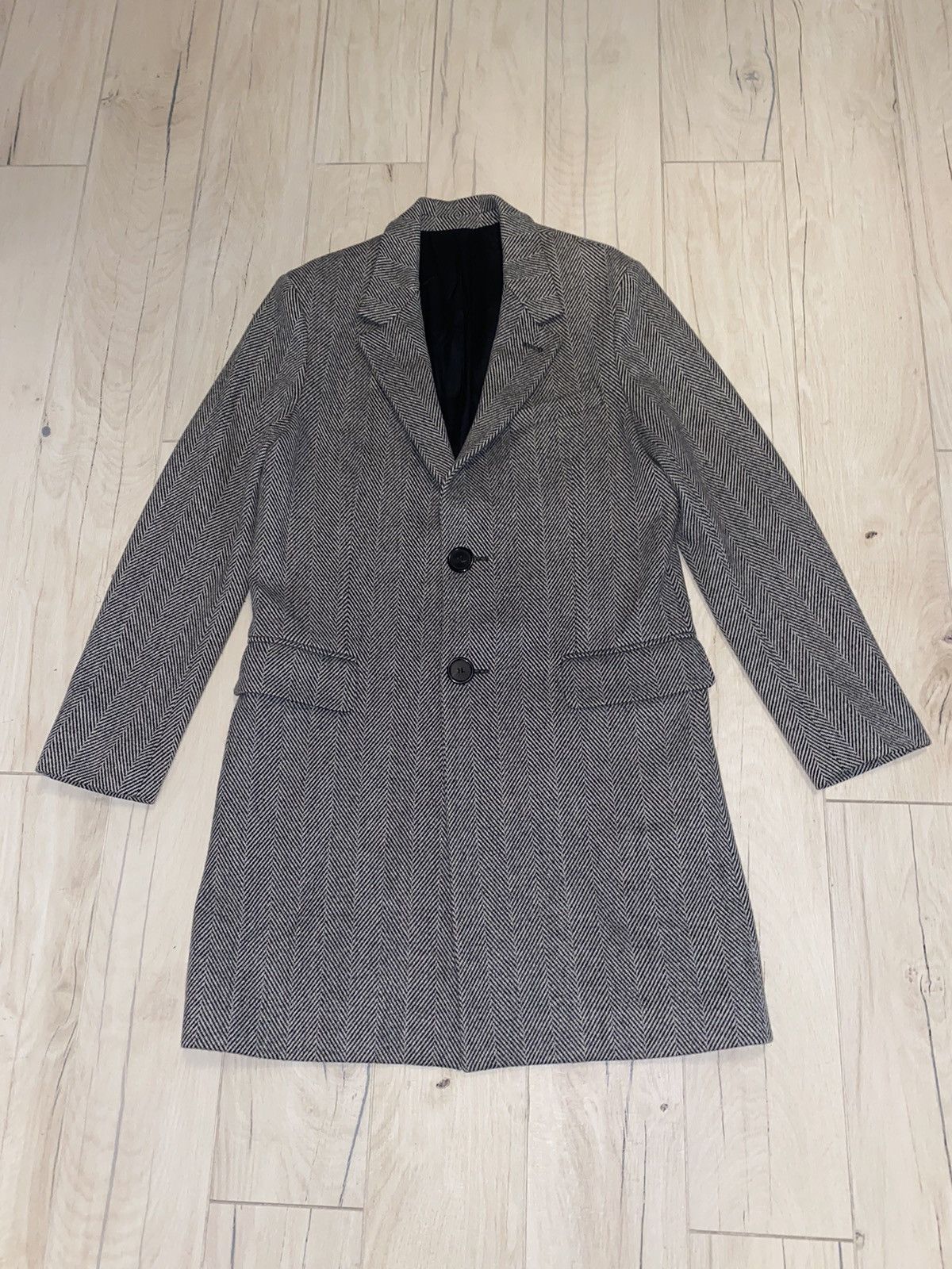 AMI Alexandre Mattiussi Chevron Pattern Single Breasted Coat Size US M / EU 48-50 / 2 - 3 Thumbnail