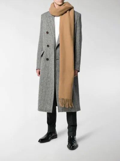 AMI Alexandre Mattiussi Chevron Pattern Single Breasted Coat Size US M / EU 48-50 / 2 - 1 Thumbnail