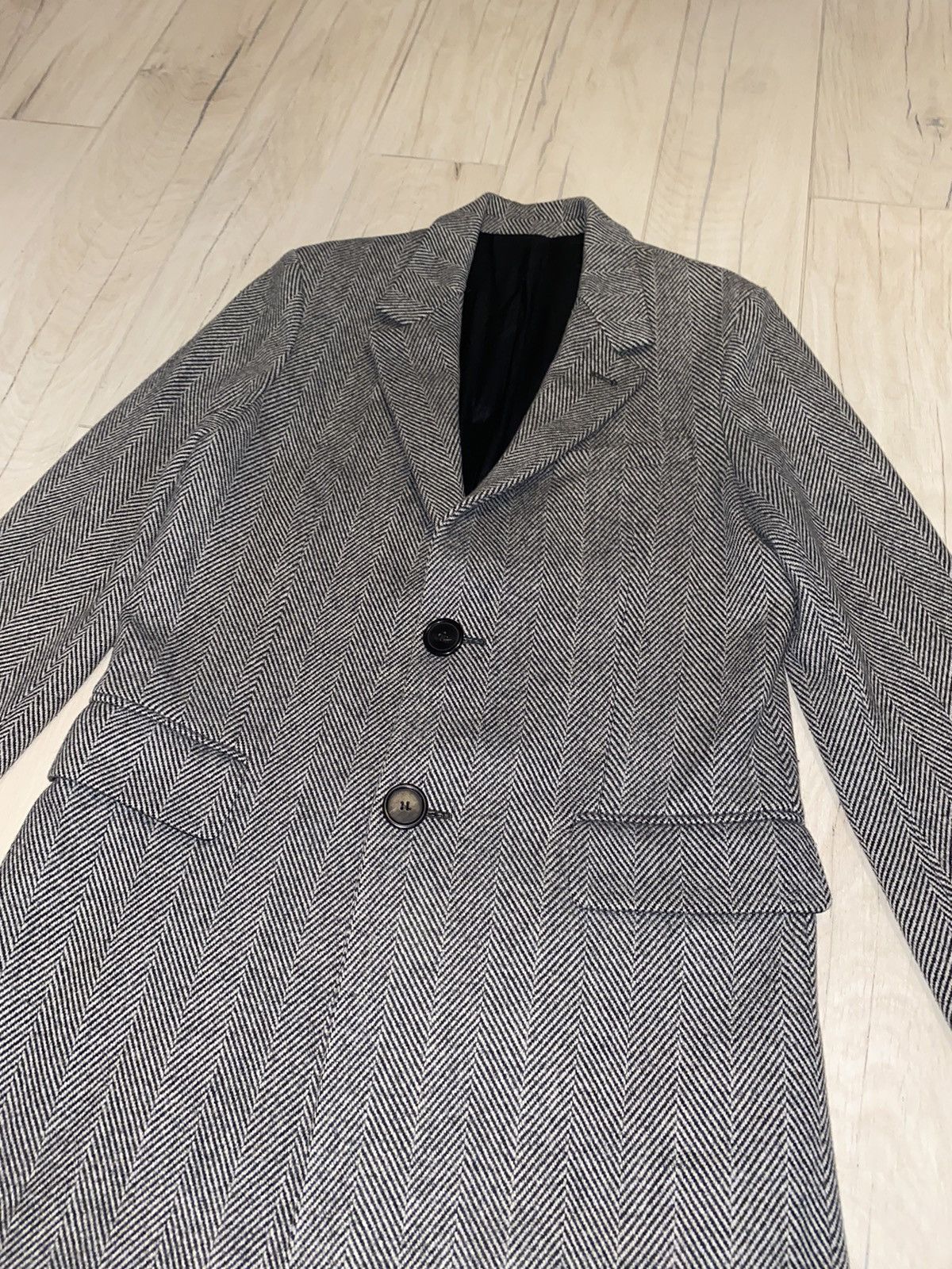 AMI Alexandre Mattiussi Chevron Pattern Single Breasted Coat Size US M / EU 48-50 / 2 - 7 Thumbnail