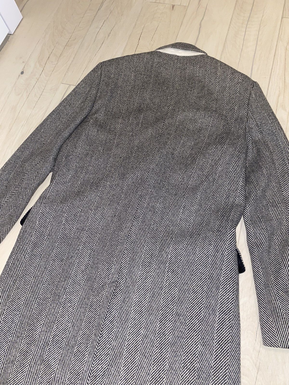 AMI Alexandre Mattiussi Chevron Pattern Single Breasted Coat Size US M / EU 48-50 / 2 - 10 Thumbnail