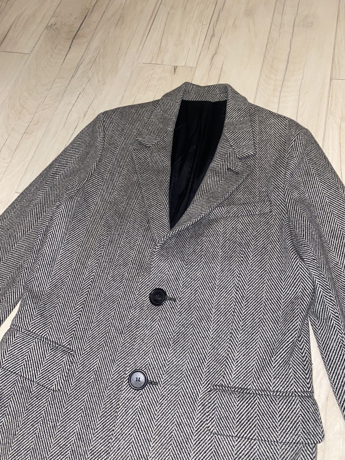 AMI Alexandre Mattiussi Chevron Pattern Single Breasted Coat Size US M / EU 48-50 / 2 - 6 Thumbnail