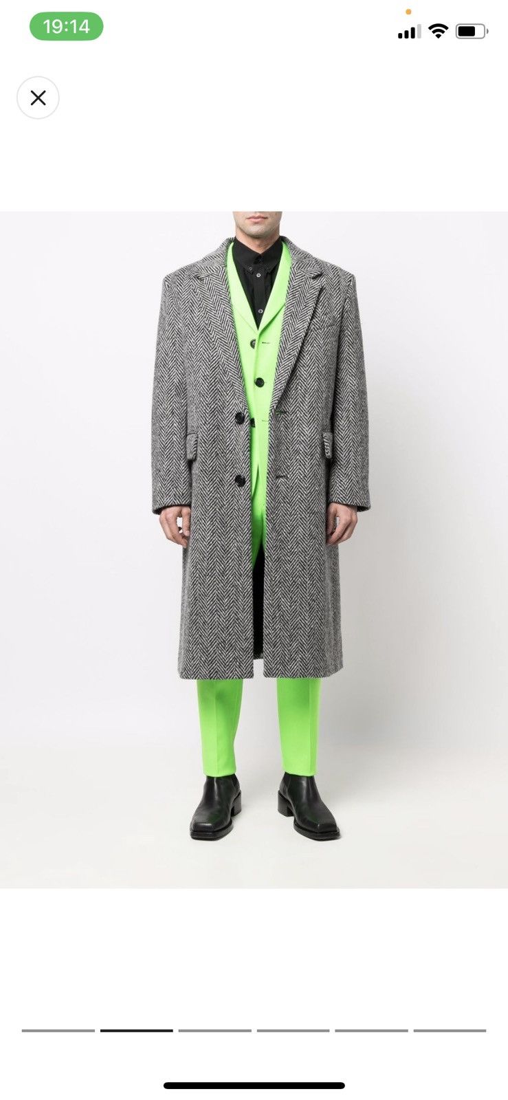 AMI Alexandre Mattiussi Chevron Pattern Single Breasted Coat Size US M / EU 48-50 / 2 - 2 Thumbnail