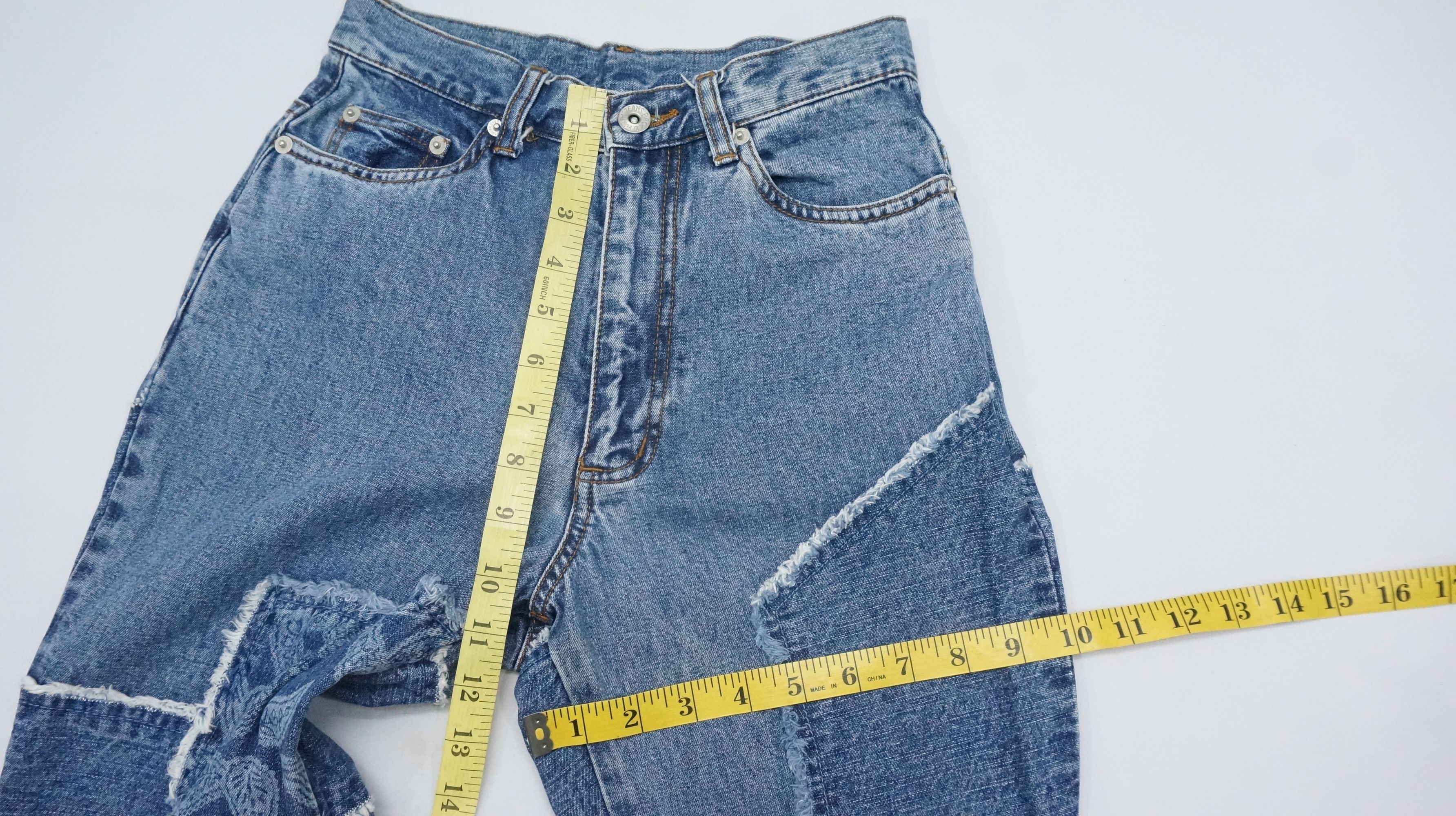 Japanese Brand Rare Vintage 90s Flare High Waisted Patchwork Women Jeans Size 24" / US 00 / IT 34 - 12 Thumbnail