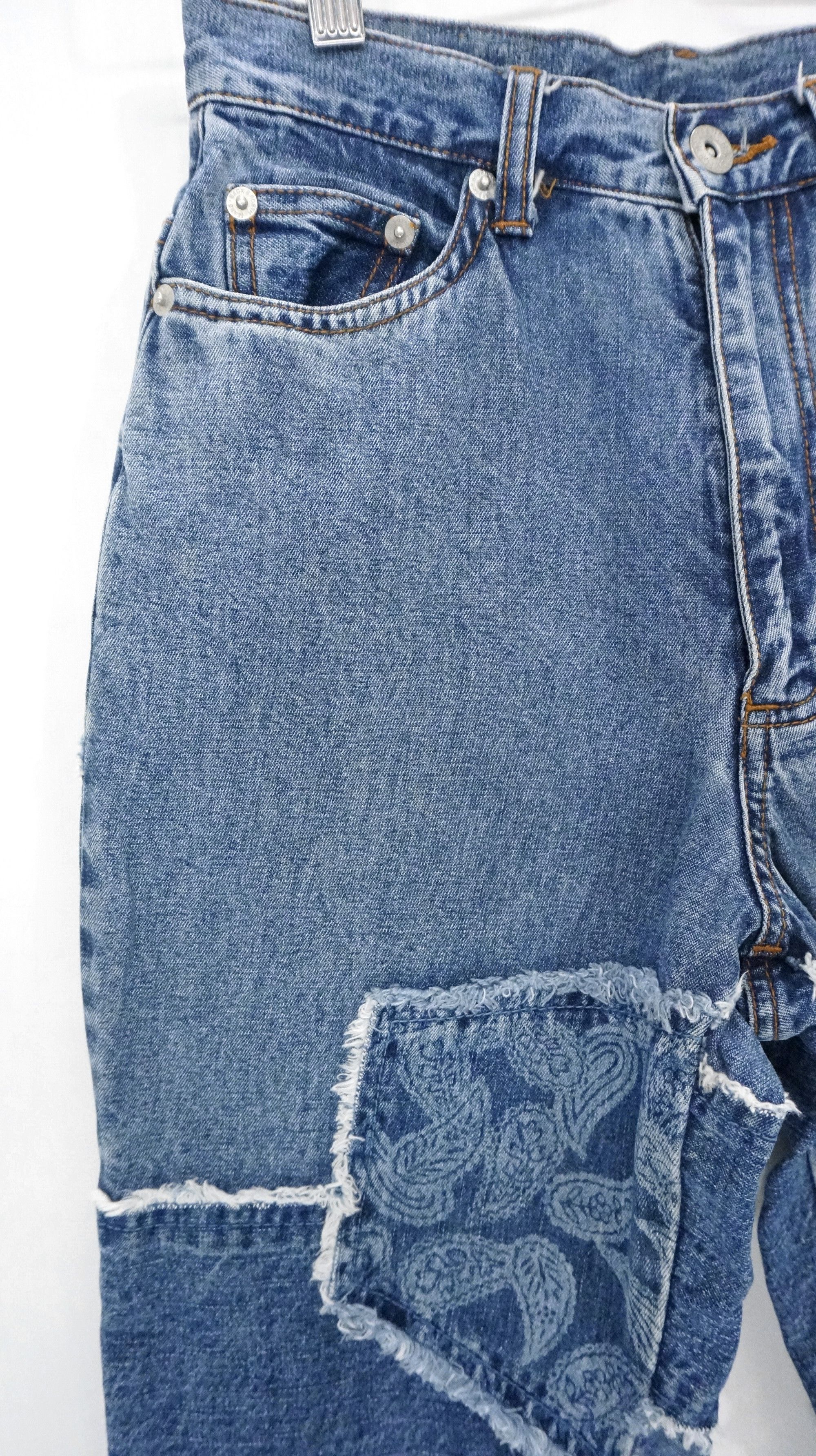 Japanese Brand Rare Vintage 90s Flare High Waisted Patchwork Women Jeans Size 24" / US 00 / IT 34 - 4 Thumbnail