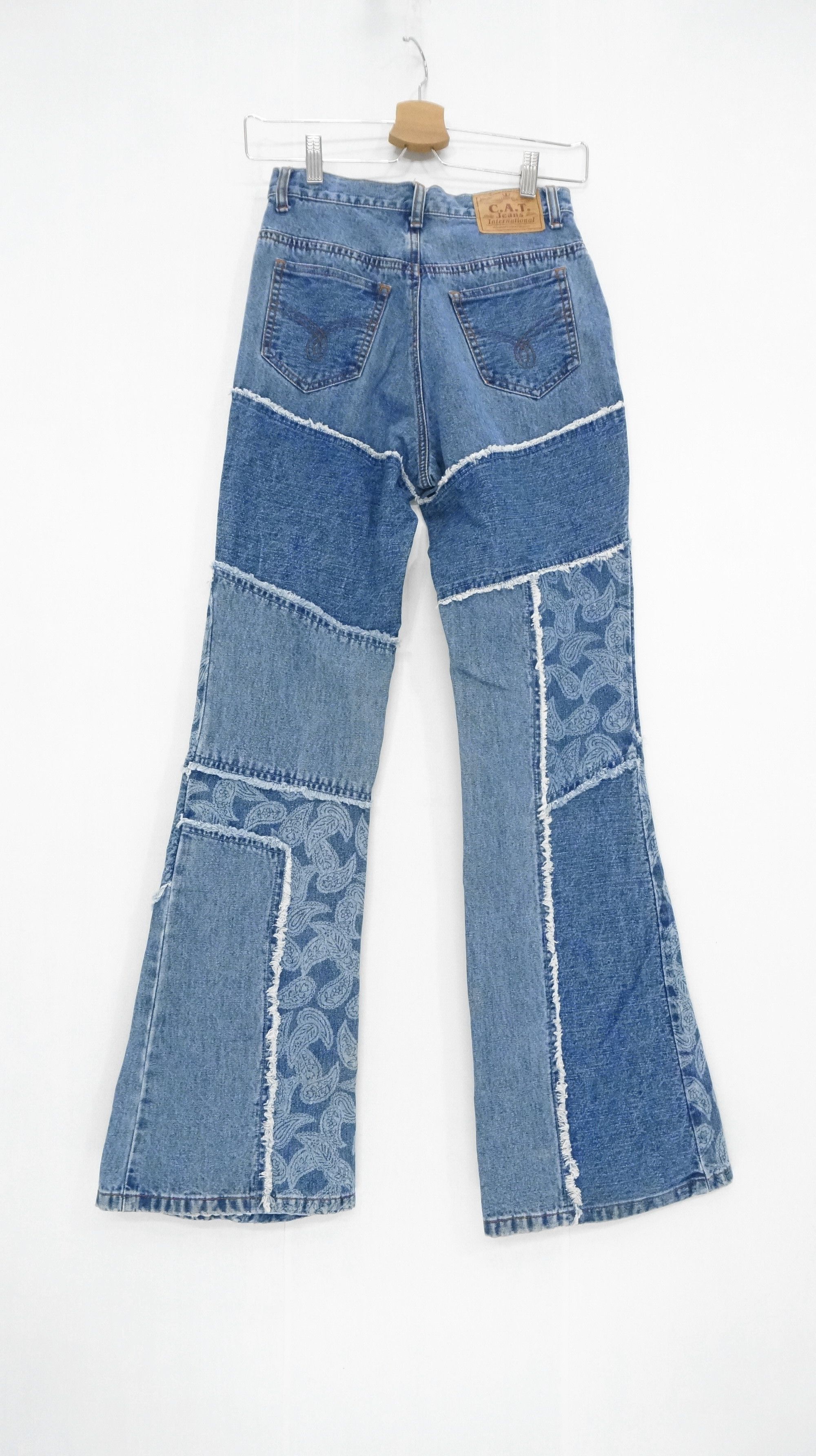 Japanese Brand Rare Vintage 90s Flare High Waisted Patchwork Women Jeans Size 24" / US 00 / IT 34 - 3 Thumbnail