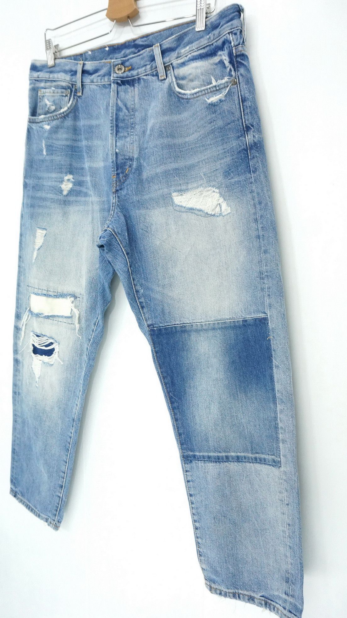 Japanese Brand &Denim Distressed Patchwork Jeans Size US 33 - 2 Thumbnail