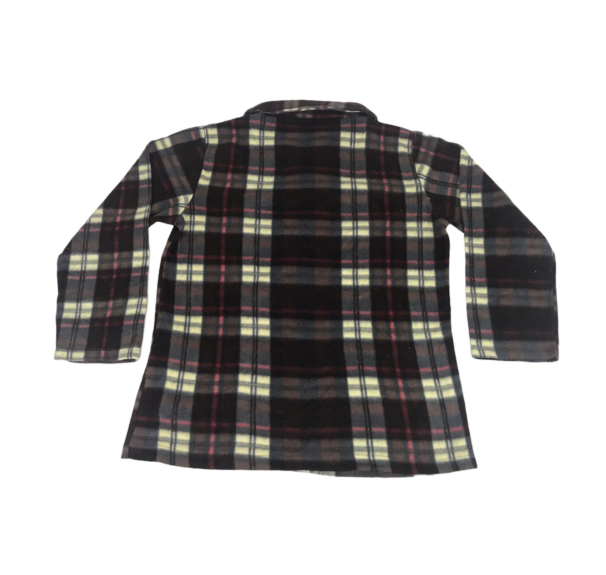 Vintage Natural Chic Plaid Check Sherpa Jacket Flannel Striped Size US M / EU 48-50 / 2 - 2 Thumbnail