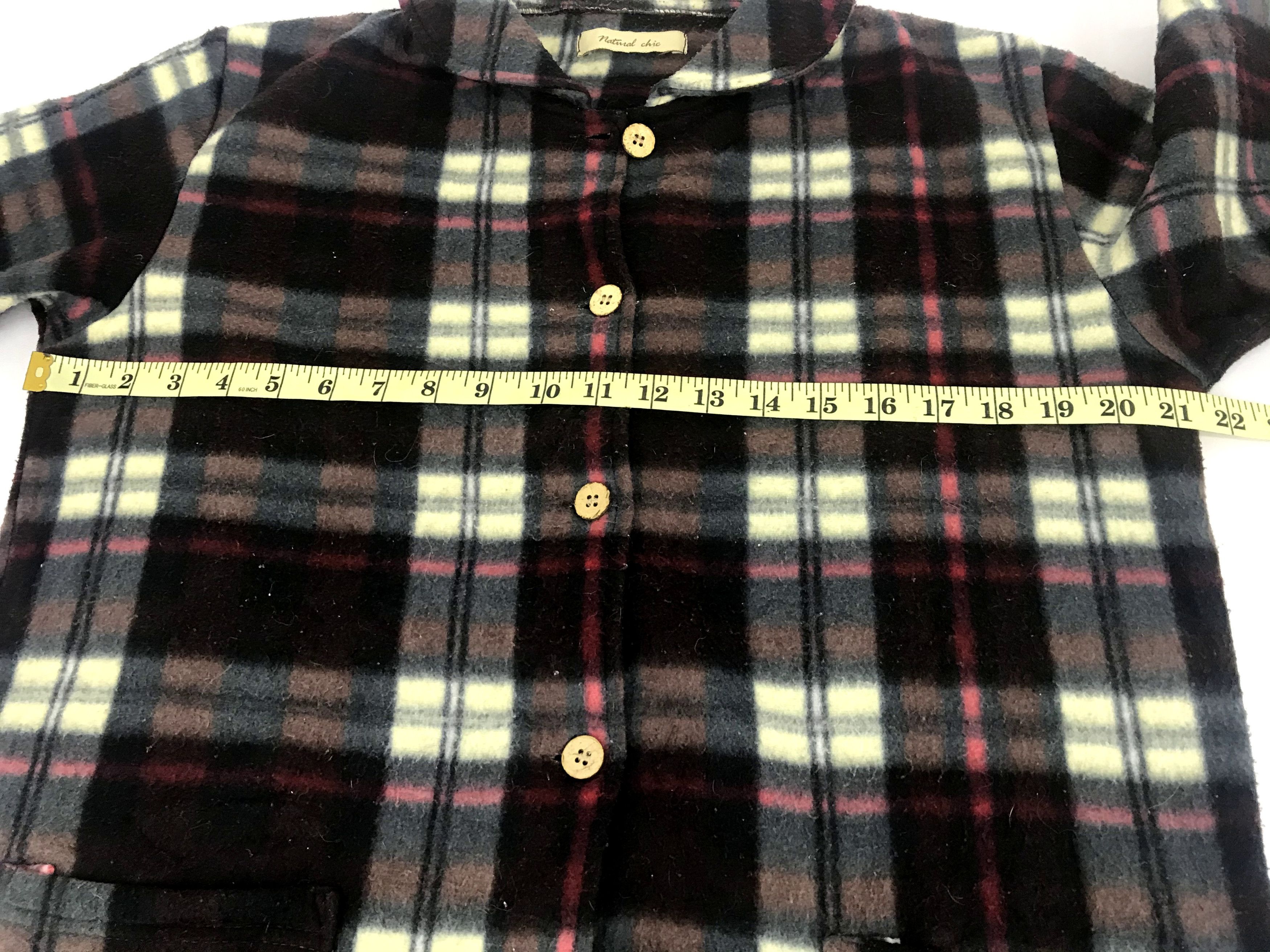 Vintage Natural Chic Plaid Check Sherpa Jacket Flannel Striped Size US M / EU 48-50 / 2 - 8 Thumbnail