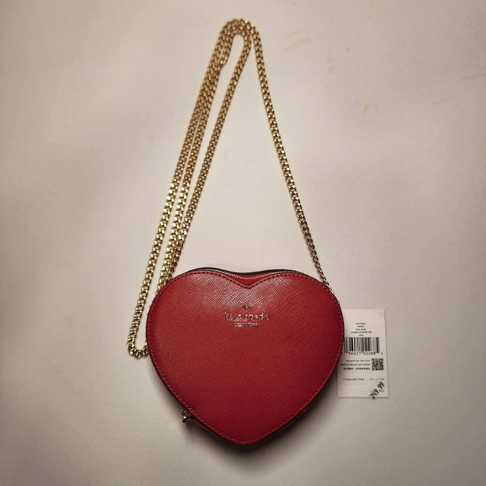 NWT Kate Spade Love Shack Mini Heart Crossbody Bag Orange K6063