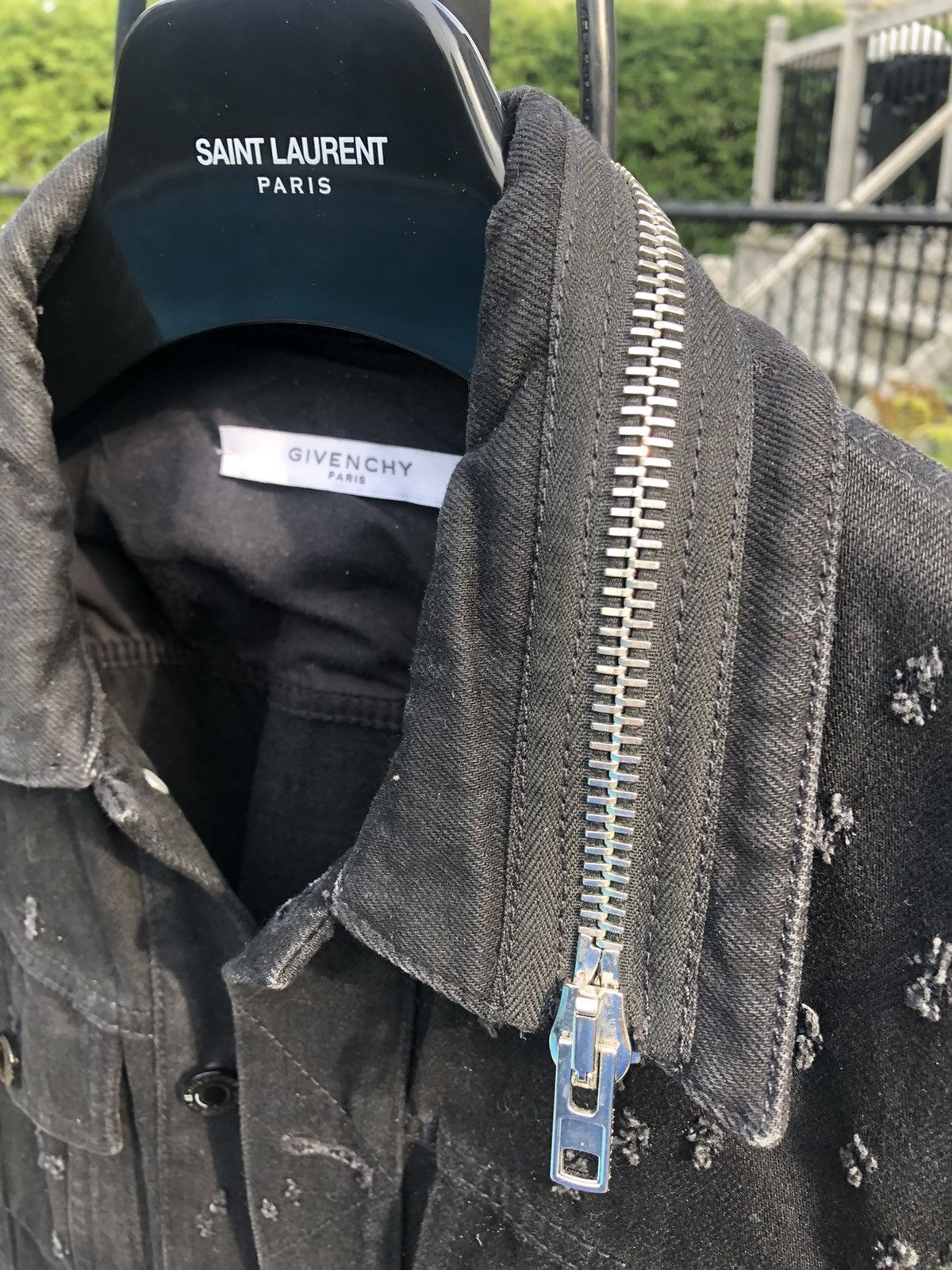 Givenchy Givenchy distressed black denim zipper jacket Size US S / EU 44-46 / 1 - 6 Thumbnail