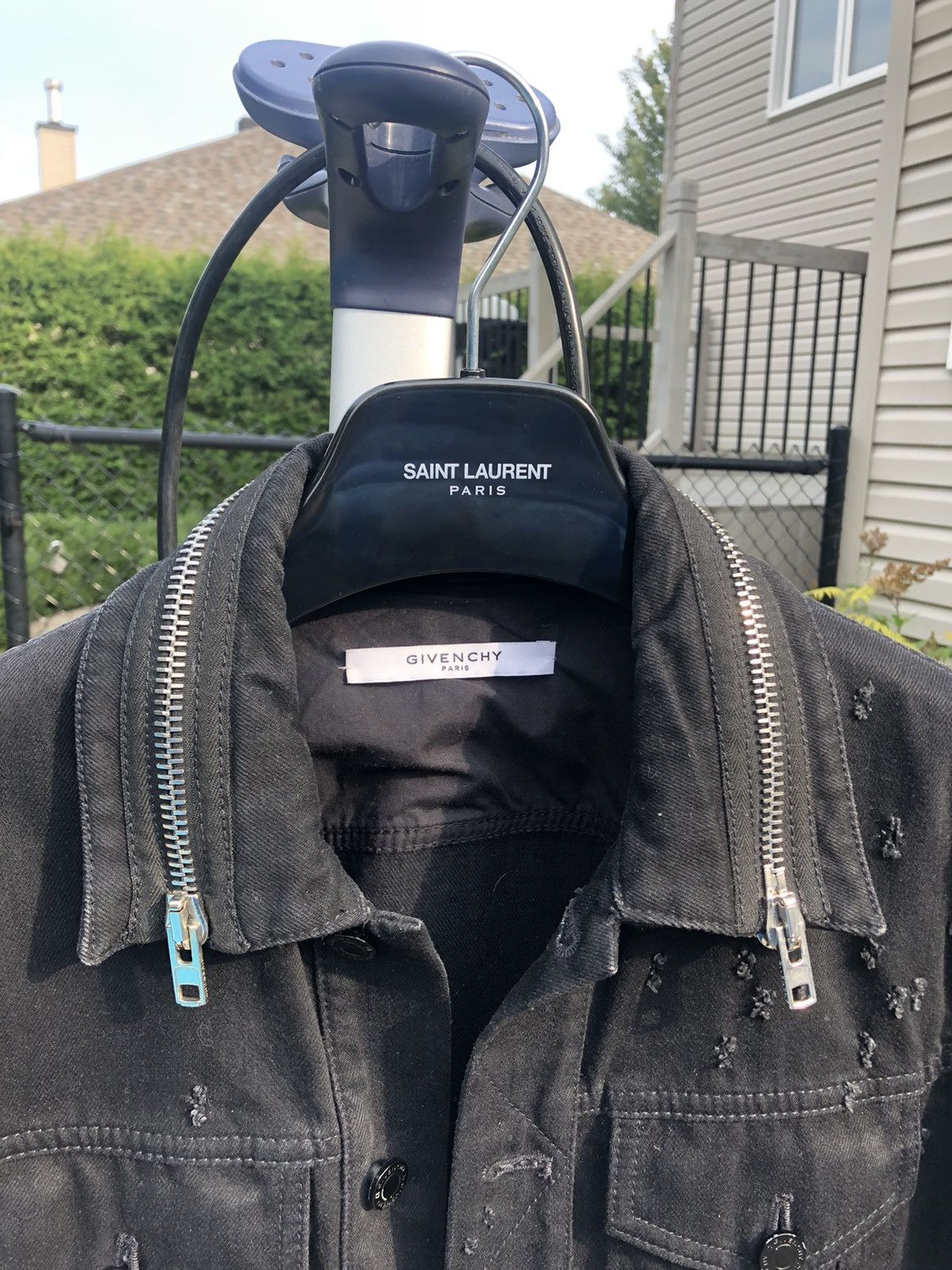 Givenchy Givenchy distressed black denim zipper jacket Size US S / EU 44-46 / 1 - 3 Thumbnail