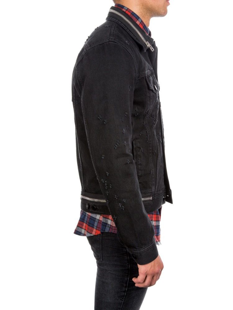Givenchy Givenchy distressed black denim zipper jacket Size US S / EU 44-46 / 1 - 24 Thumbnail