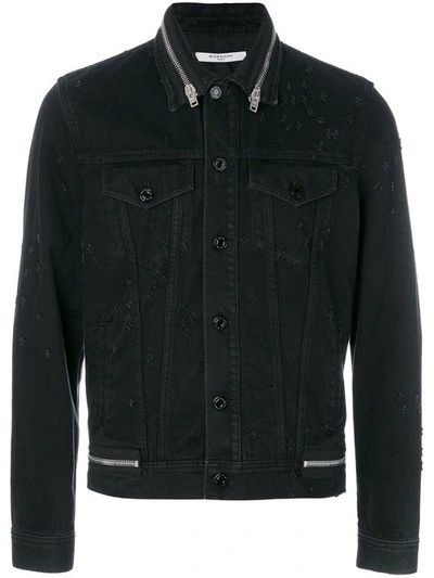 Givenchy Givenchy distressed black denim zipper jacket Size US S / EU 44-46 / 1 - 15 Thumbnail