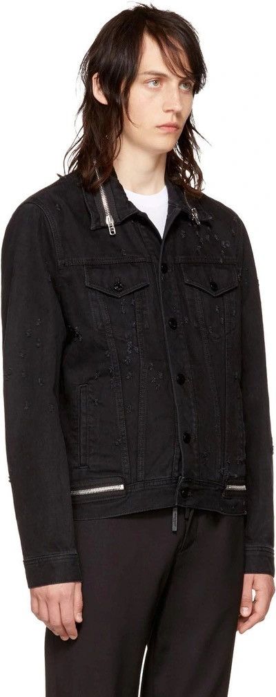 Givenchy Givenchy distressed black denim zipper jacket Size US S / EU 44-46 / 1 - 22 Thumbnail