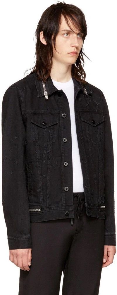 Givenchy Givenchy distressed black denim zipper jacket Size US S / EU 44-46 / 1 - 20 Thumbnail