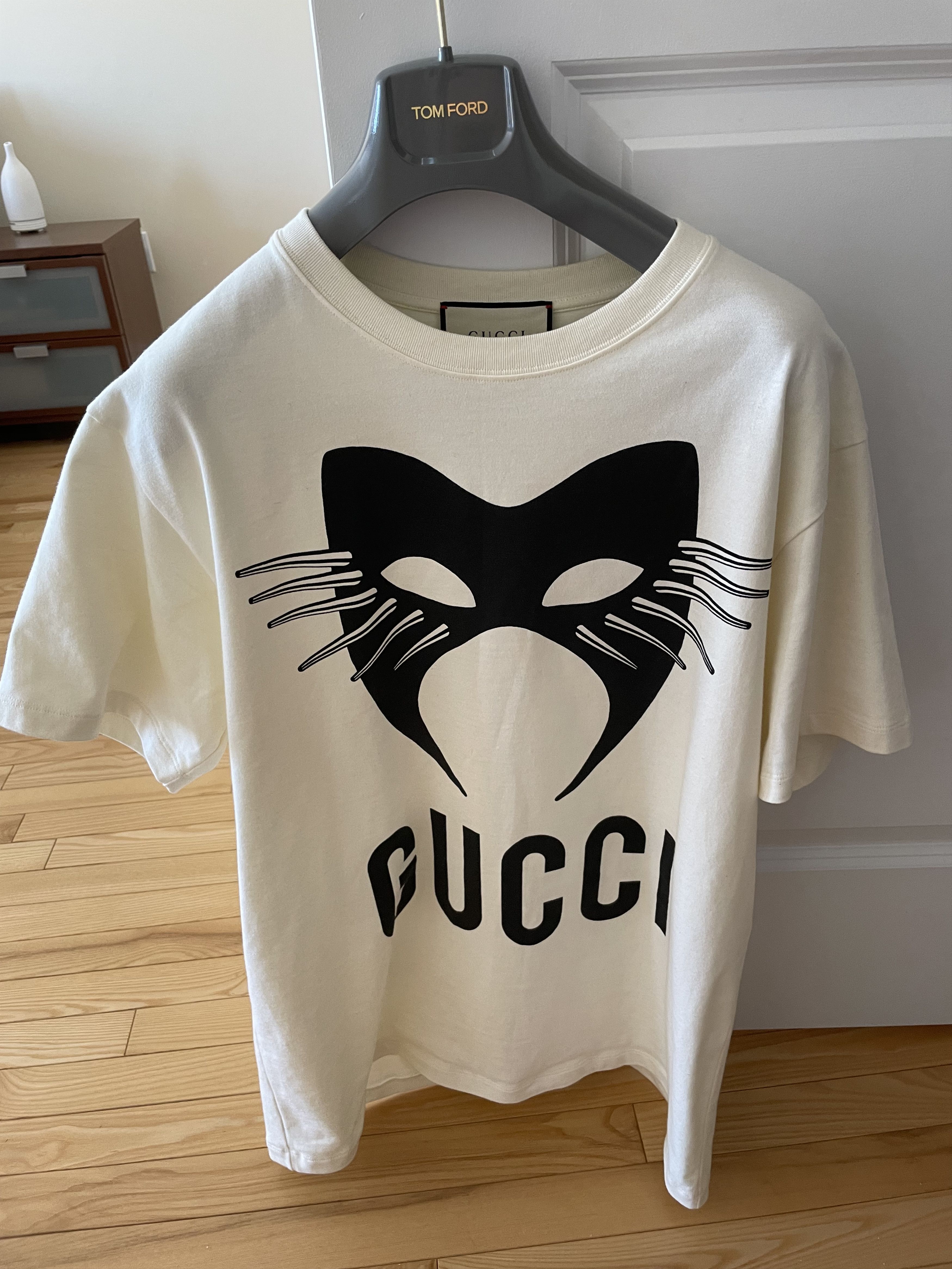 image of Gucci Manifesto Tee Size Small in Blanc, Men's