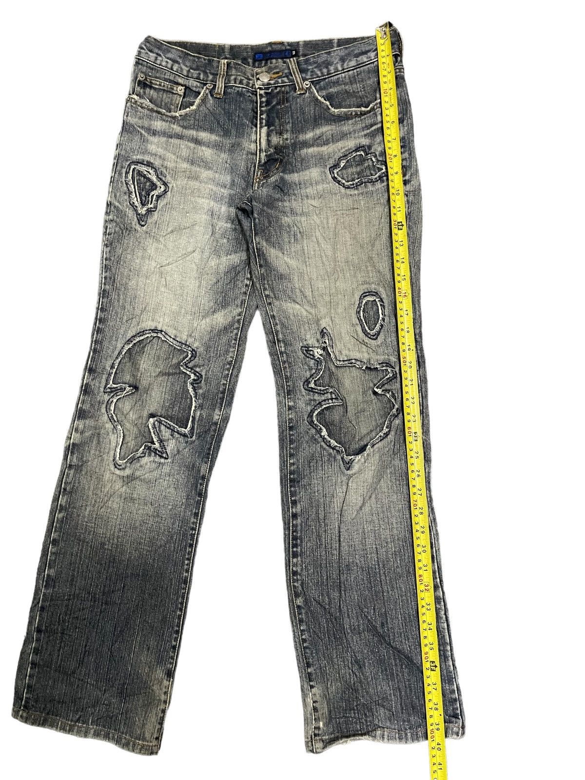 If Six Was Nine Vintage Japanese Brand Patchwork Style Distressed Jeans Size US 31 - 12 Thumbnail