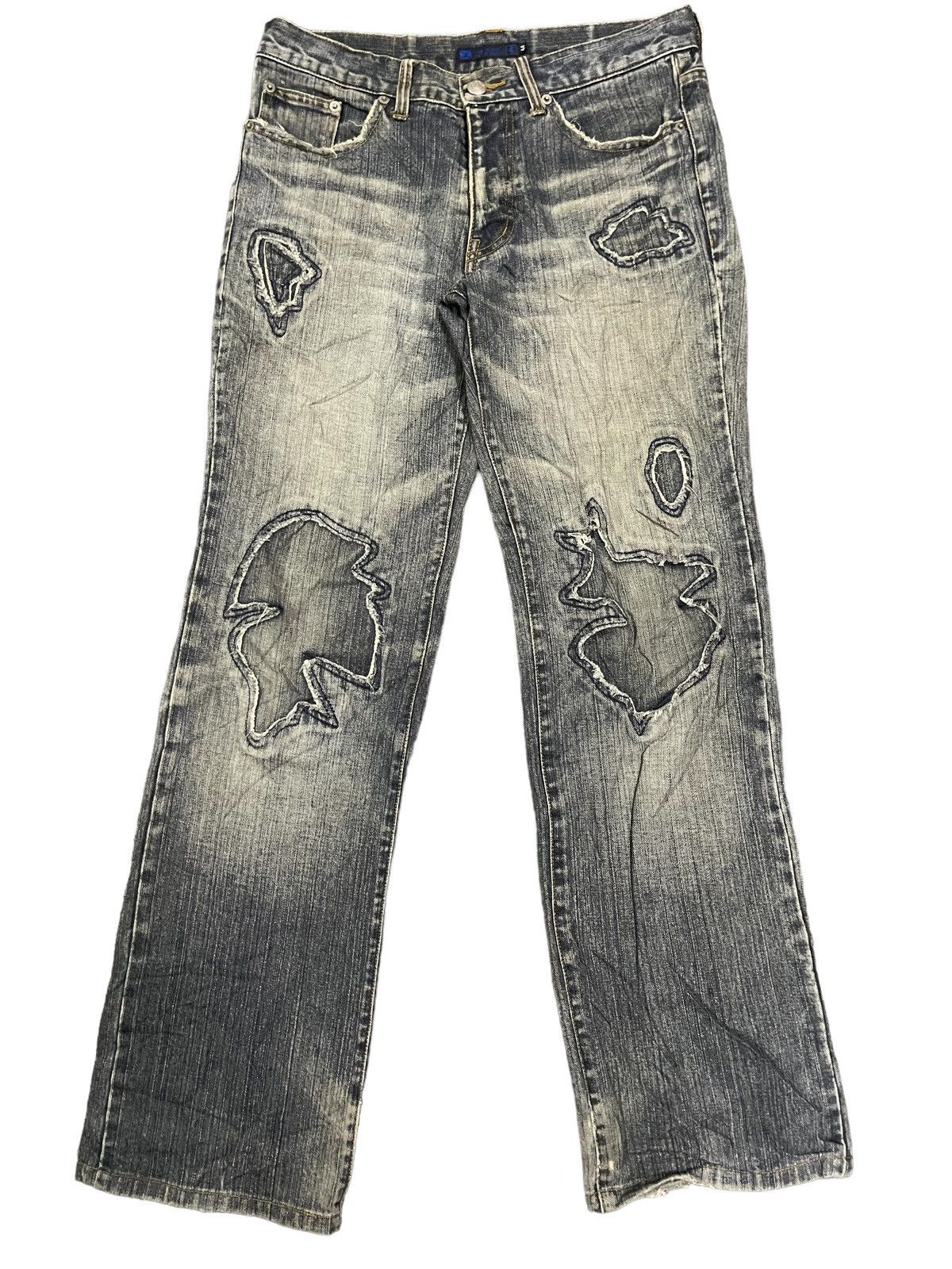 If Six Was Nine Vintage Japanese Brand Patchwork Style Distressed Jeans Size US 31 - 1 Thumbnail