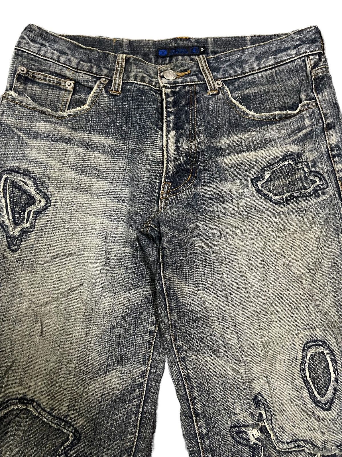 If Six Was Nine Vintage Japanese Brand Patchwork Style Distressed Jeans Size US 31 - 3 Thumbnail