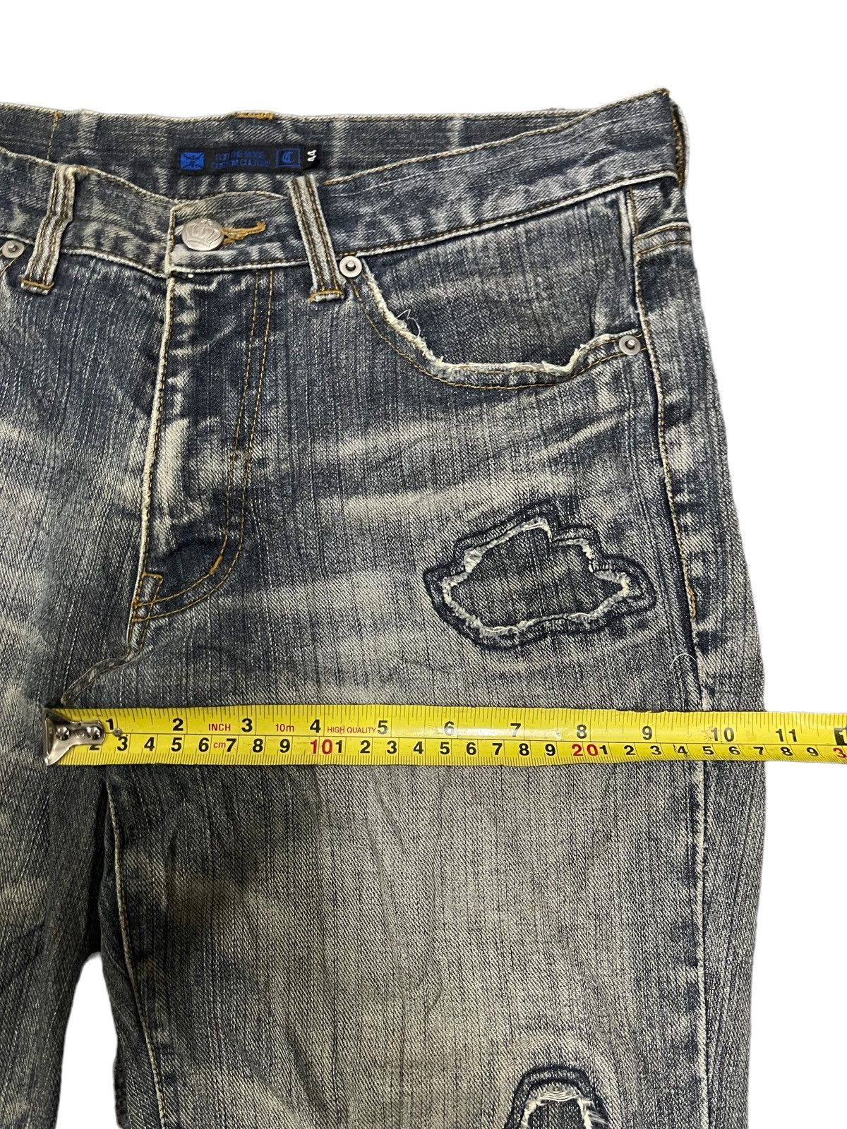 If Six Was Nine Vintage Japanese Brand Patchwork Style Distressed Jeans Size US 31 - 14 Thumbnail