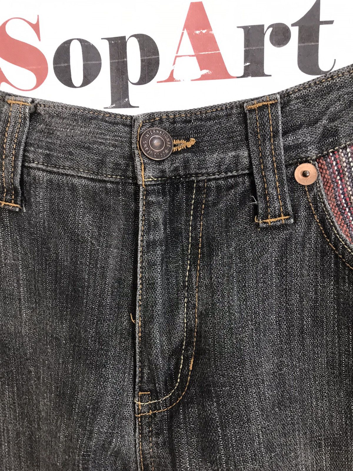 Japanese Brand × Vintage Vintage Hand Tailored Denim Art Pocket Design Size US 34 / EU 50 - 6 Thumbnail