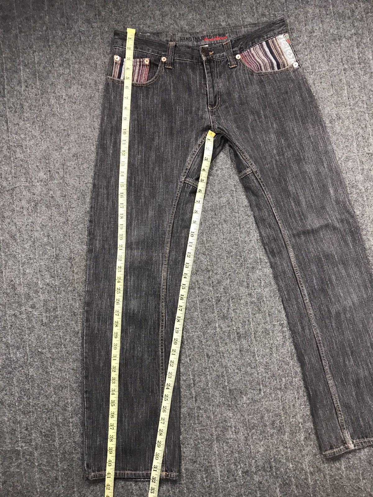 Japanese Brand × Vintage Vintage Hand Tailored Denim Art Pocket Design Size US 34 / EU 50 - 19 Thumbnail