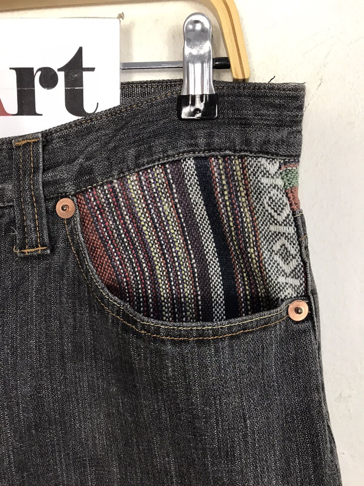Japanese Brand × Vintage Vintage Hand Tailored Denim Art Pocket Design Size US 34 / EU 50 - 5 Thumbnail